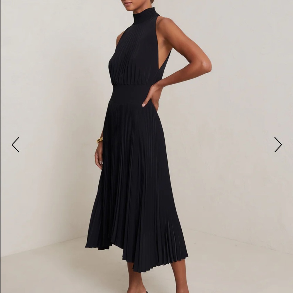 ALC pleated gown, black